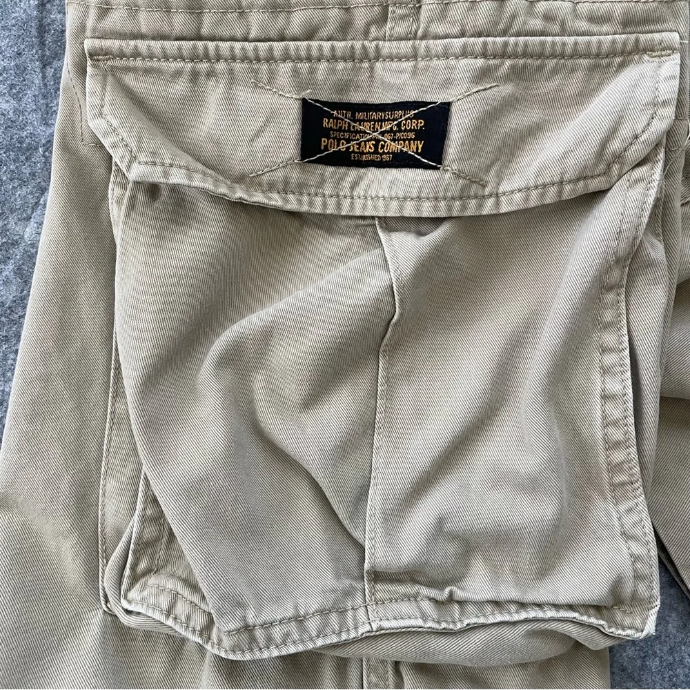 VTG Polo Jeans Co Ralph Lauren Cargo Pants Mens 38x30 (~26.5) Khaki Y2K Utility - Picture 15 of 16